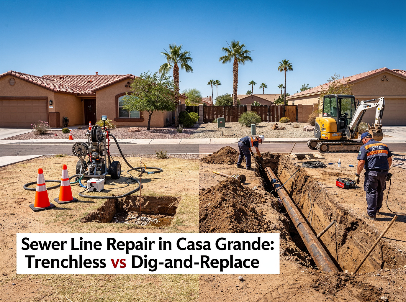 Sewer Line Repair in Casa Grande: Trenchless vs Dig-and-Replace